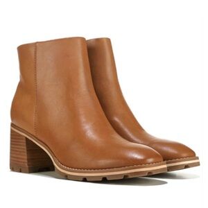 Korks Chandler Comfort Block Heeled Ankle Booties Tan Size 6.5M